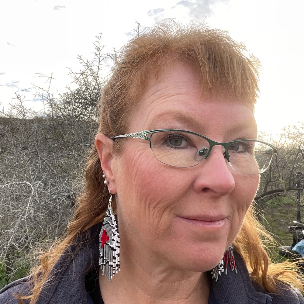 Red Cardinal Birds in a Birch Tree Beaded Earrings, New, Handmade by Me - Picture 5 of 6